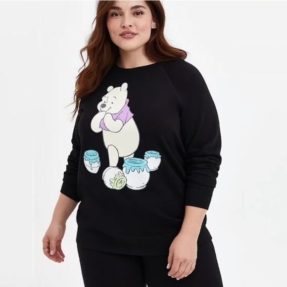 NWT Torrid Winnie The Pooh Fleece Lined Graphic Pullover Sweatshirt - Picture 1 of 6